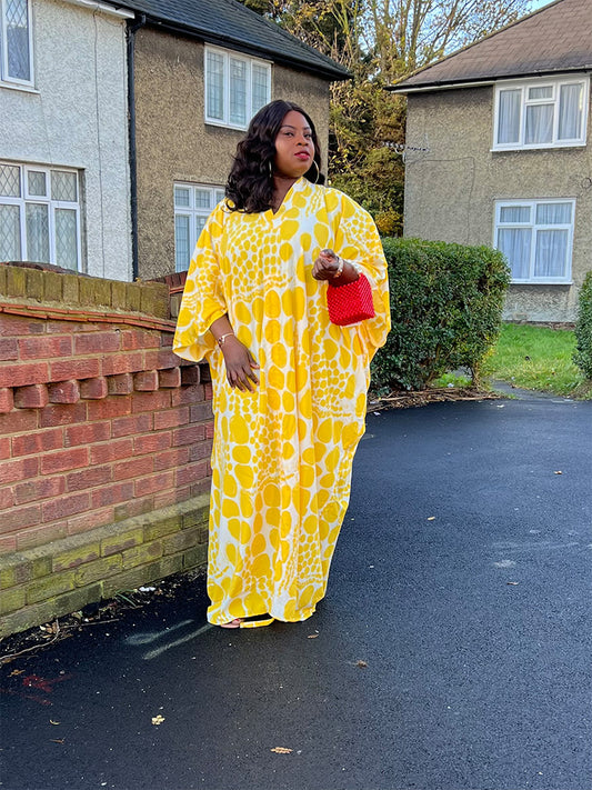 Yellow Kaftan Maxi Dress