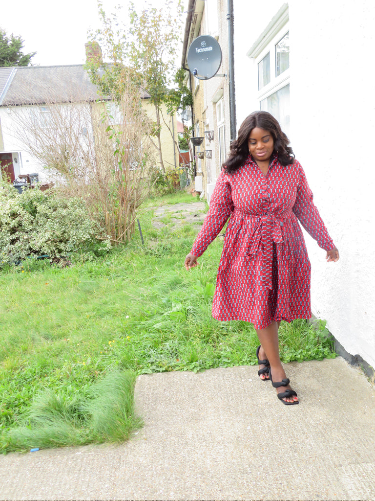 Ankara Shirt Dress.