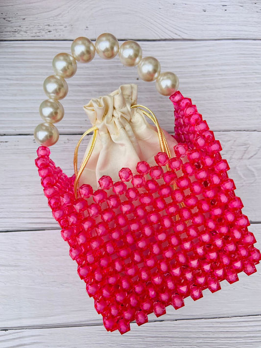 Sweet Pink Beads Bag